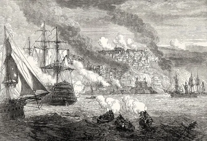 Framed Print : The Bombardment of Algiers on 27 August 1816 Framed Print : The Bombardment of Algiers on 27 August 1816