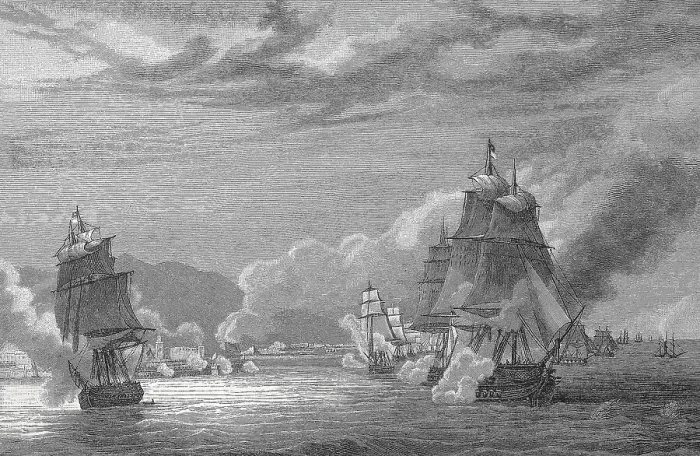Framed Print : The bombardment of Algiers by the French fleet on 3 July 1830