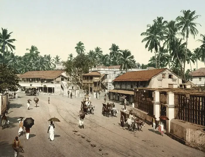 Framed Print : Bombay, Mumbai. Girgaum Road, India Framed Print : Bombay, Mumbai. Girgaum Road, India