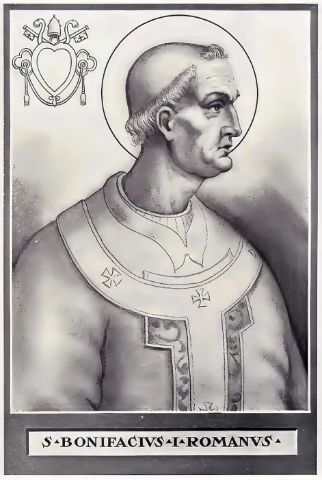 Framed Print : Boniface I was Pope in Rome from December 28