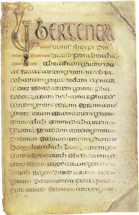 Framed Print : The Book of Durrow is a medieval illuminated manuscript gospel book in the Insular art style
