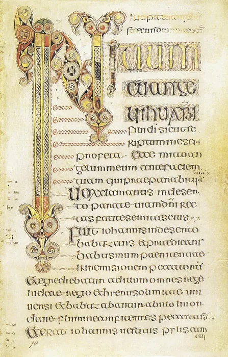 Framed Print : The Book of Durrow is a medieval illuminated manuscript gospel book in the Insular art style