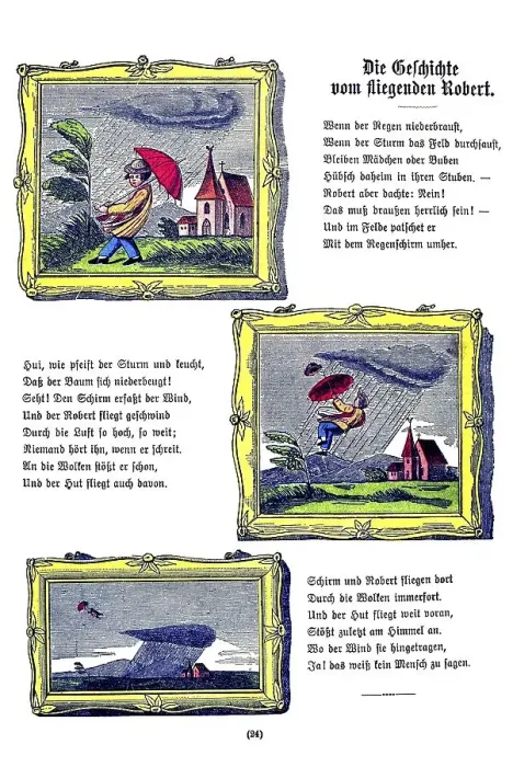 Framed Print : Book illustration, Die Geschichte vom fliegenden Robert