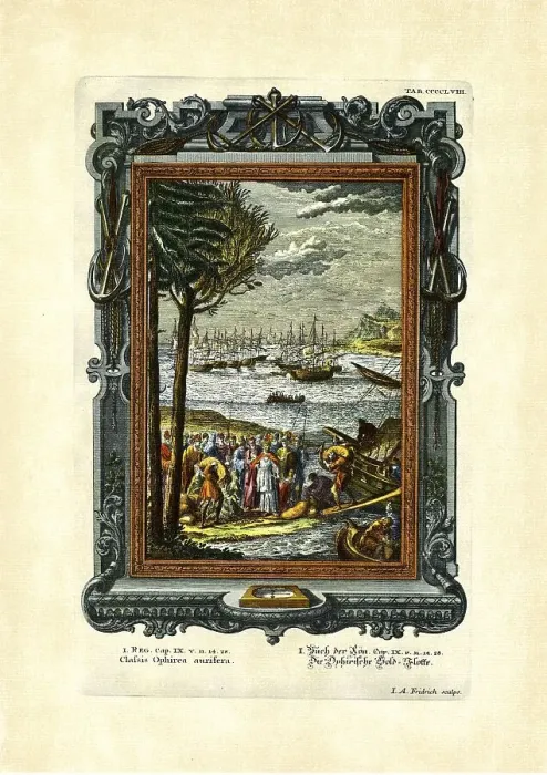 Framed Print : Book of Kings 9 / 11, 14, 28, The Ophirian Gold Fleet
