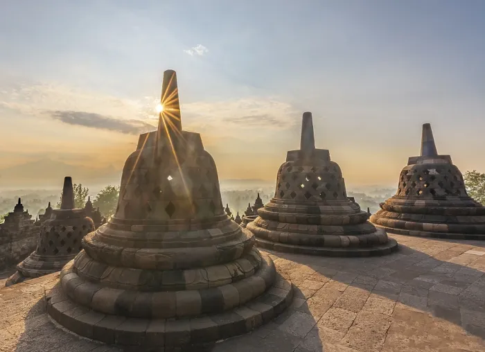 Framed Print : Borobudur temple, stupas, sunrise Framed Print : Borobudur temple, stupas, sunrise