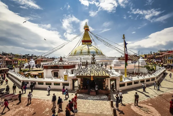 Framed Print : Boudhanath Stupa with believers Framed Print : Boudhanath Stupa with believers