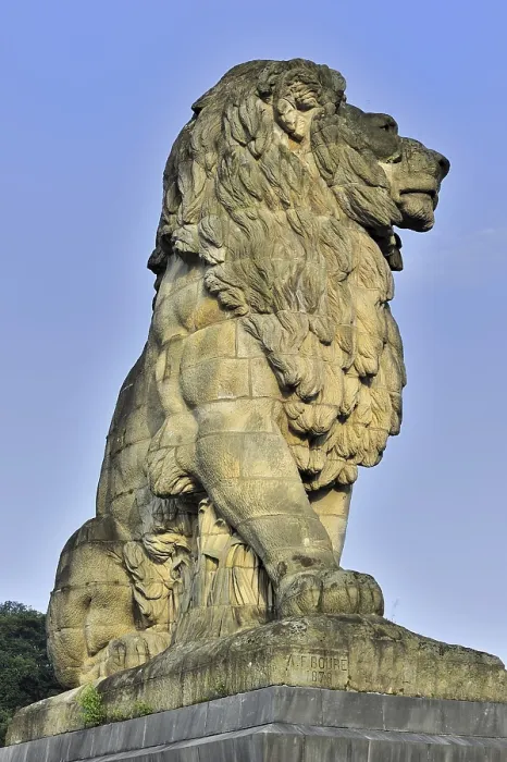 Framed Print : Boures monumental lion at the Gileppe Dam Framed Print : Boures monumental lion at the Gileppe Dam