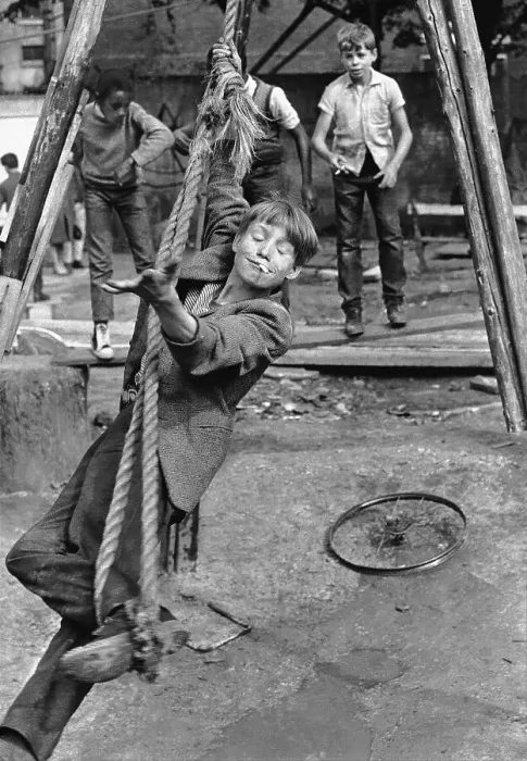 Framed Print : Boy plays and smokes, England, Great Britain