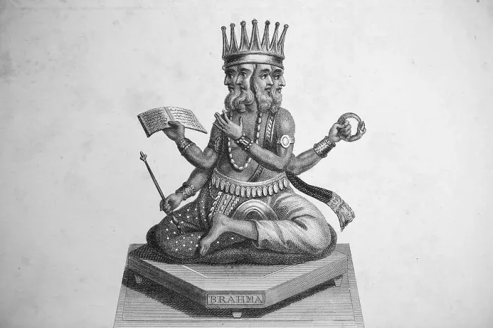 Framed Print : Brahma, Hindu deity, India, engraving Framed Print : Brahma, Hindu deity, India, engraving