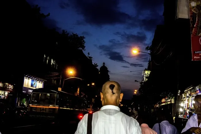 Framed Print : Brahmin walking on Mahatma Gandhi Road, Kolkata, West Bengal, India, Asia
