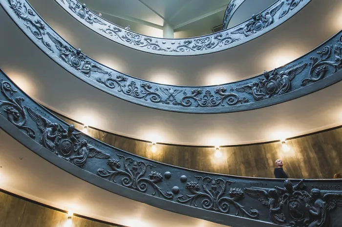 Framed Print : Bramante double helix staircase at the Vatican Museum in Rome