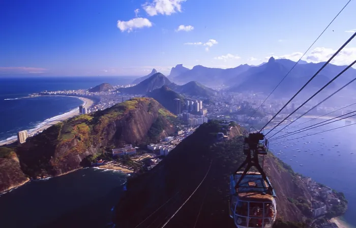 Framed Print : Brazil: The cable car goes up to Corcorvado in Rio de Janeiro Framed Print : Brazil: The cable car goes up to Corcorvado in Rio de Janeiro