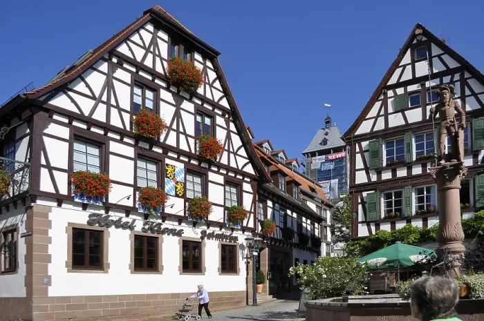 Framed Print : Bretten Old Town on Marktblatz