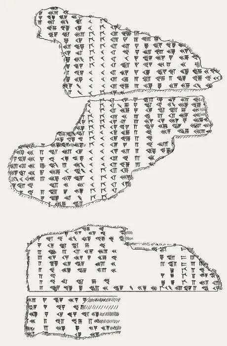 Framed Print : Brick fragments of a Babylonian lunisolar calendar