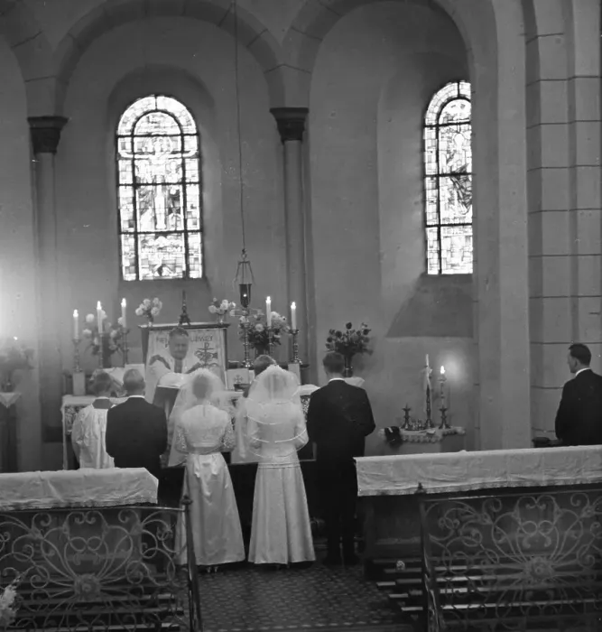 Framed Print : Bridal couples and weddings in 1966 in Sauerland