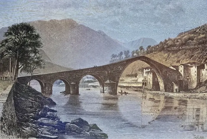 Framed Print : The Bridge della Maddalena or del Diavolo