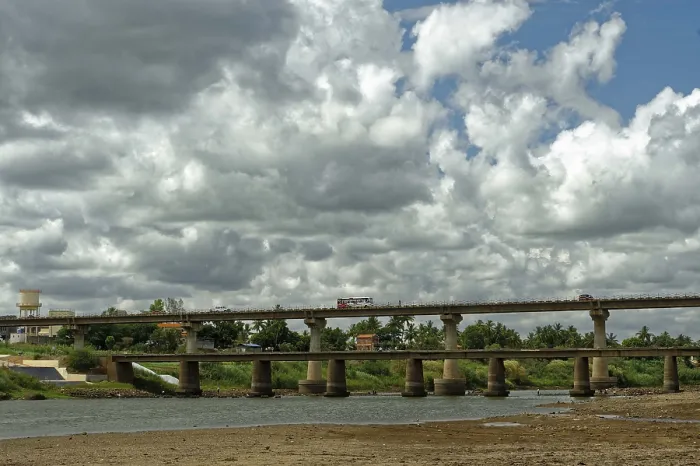 Framed Print : Bridge on Krishna river, kolhapur Framed Print : Bridge on Krishna river, kolhapur