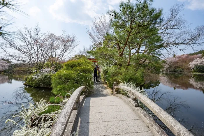 Framed Print : Bridge over Kyoyochi Pond in Japanese Garden