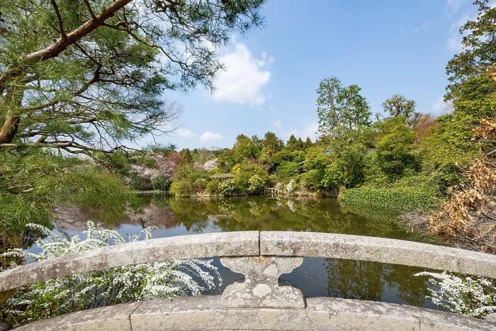 Framed Print : Bridge over Kyoyochi Pond in Japanese Garden