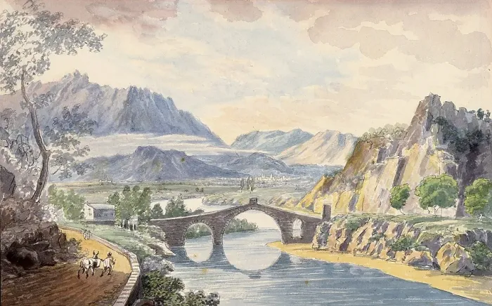Framed Print : Bridge in Martorelle, Catalonia