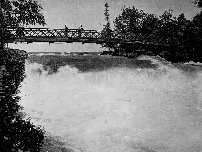 Framed Print : A bridge over the Niagara River connecting the Three Sister Islands near Niagara Falls