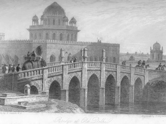 Framed Print : Bridge at Old Delhi, India, As ia Framed Print : Bridge at Old Delhi, India, As ia