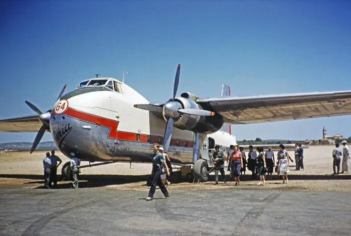 Framed Print : Bristol 170 Freighter Wayfarer aircraft, Iberian airways, Palma, Majorca, Balearic Islands, Spain 1958
