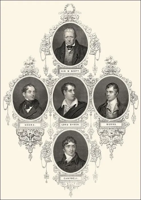 Framed Print : Britische Schriftsteller, 18. und 19