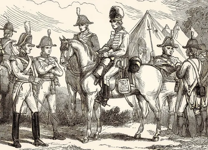 Framed Print : British military uniforms, 19th century