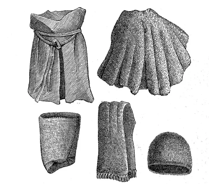 Framed Print : Bronze Age, woollen garments, found in a grave in Denmark