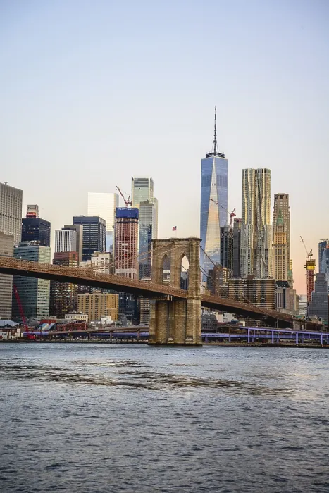 Framed Print : Brooklyn Bridge at sunrise