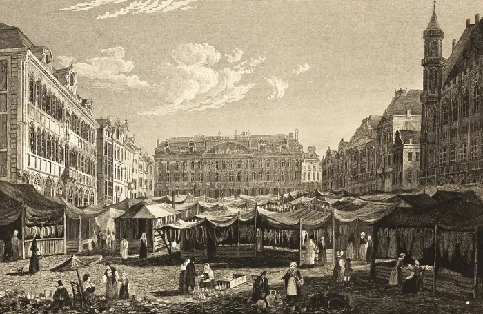 Framed Print : Brussels, Belgium, marketplace