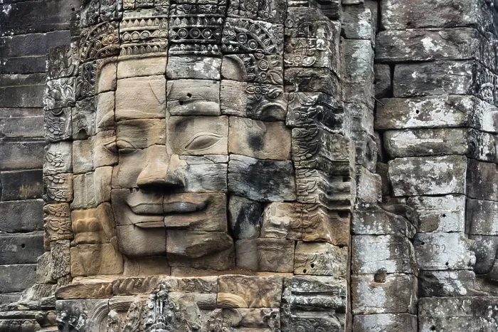 Framed Print : Buddha faces, Bayon Temple, Angkor Wat