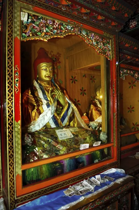Framed Print : Buddha figure, monastery of Ganden, Tibet