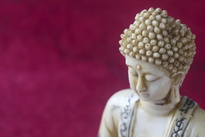 Framed Print : Buddha Figure On A Red Background Framed Print : Buddha Figure On A Red Background