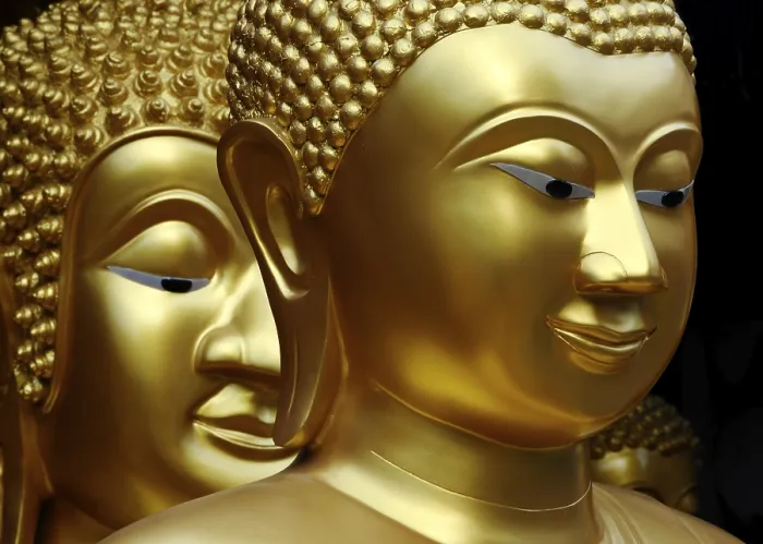 Framed Print : Buddha heads, Bangkok, Thailand, Asia