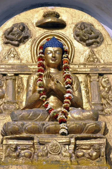 Framed Print : Buddha idol at bodhgaya temple, Bihar, India, Asia