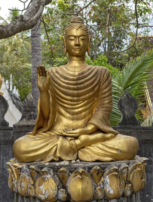 Framed Print : Buddha image at Wat Choumkhong