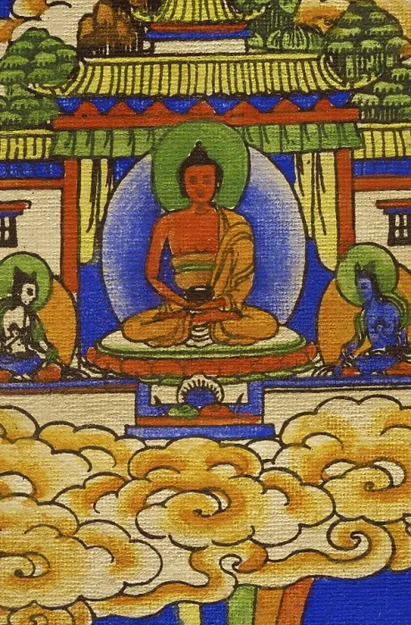 Framed Print : Buddha sitting on a lotus throne Framed Print : Buddha sitting on a lotus throne