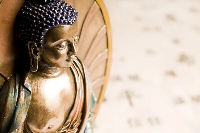 Framed Print : Buddha statue close up