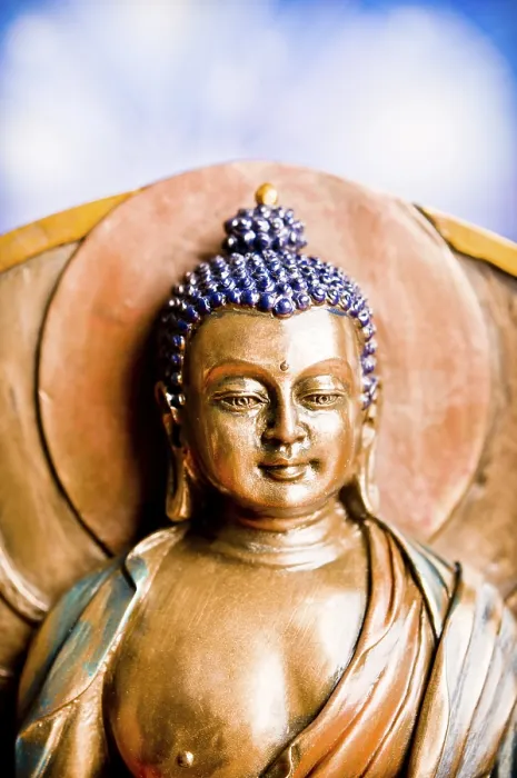 Framed Print : Buddha statue, frontal view