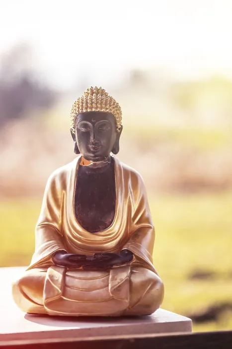 Framed Print : Buddha statue at an Indian temple