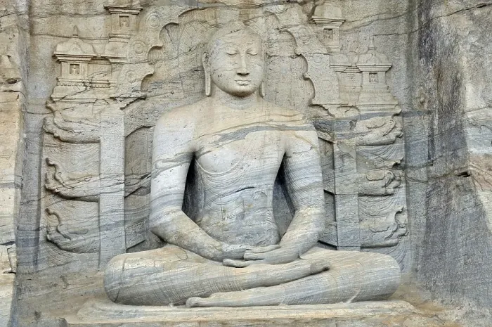 Framed Print : Buddha statue with meditation gesture Dhyana or Samadhi mudra