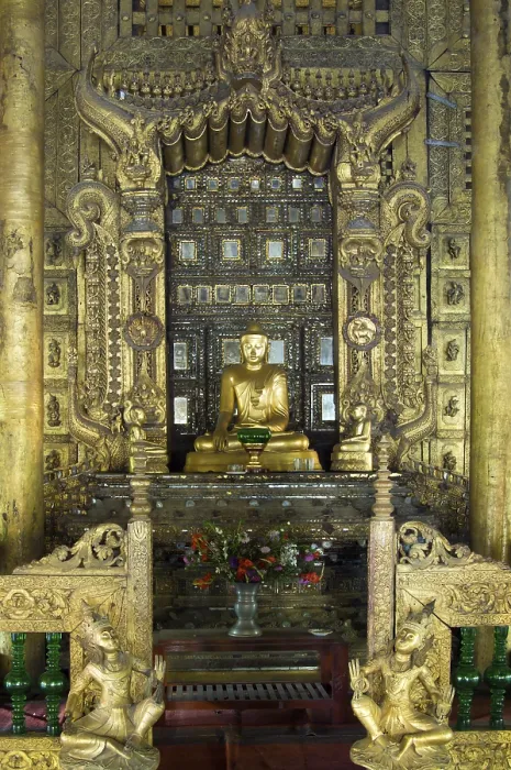 Framed Print : Buddha statue, Monastery Shwe In Bin Kyaung Framed Print : Buddha statue, Monastery Shwe In Bin Kyaung