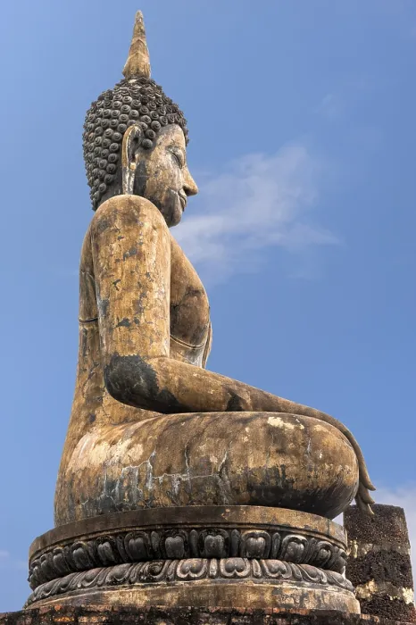 Framed Print : Buddha statue at the ruins of Wat Phra Si Rattana Mahathat temple complex