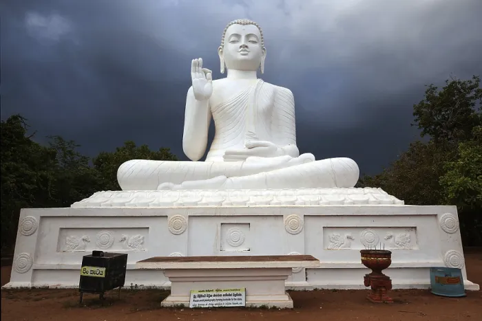 Framed Print : Buddha statue, Seated Buddha, stormy atmosphere Framed Print : Buddha statue, Seated Buddha, stormy atmosphere