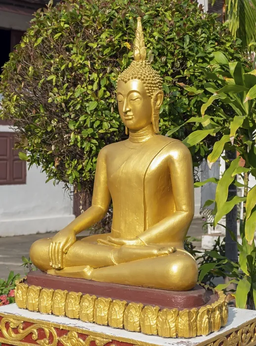 Framed Print : Buddha statue at Wat May Suwannaphumaham Monastery