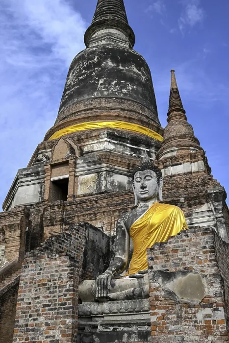 Framed Print : Buddha statue in Wat Yai Chai Mongkhon
