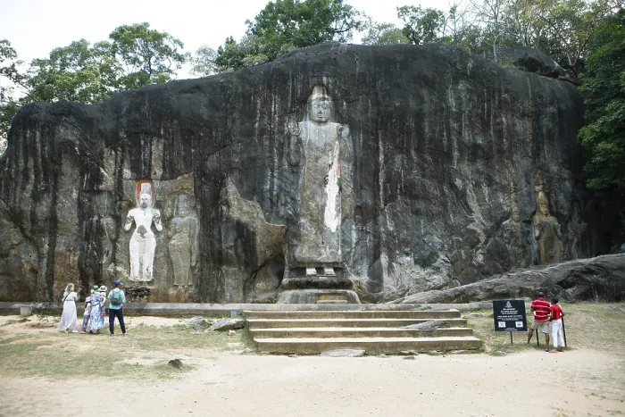 Framed Print : Buddha statues in the Buddhist temple Buduruvagala