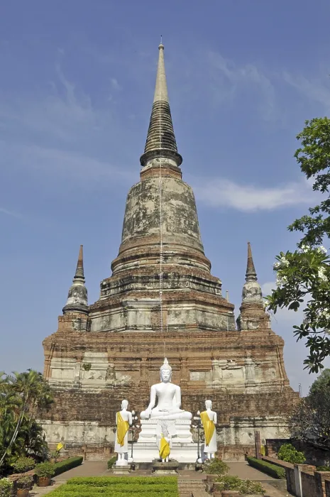 Framed Print : Buddha statues in front of the Great Chedi Chaya Mongkol Framed Print : Buddha statues in front of the Great Chedi Chaya Mongkol